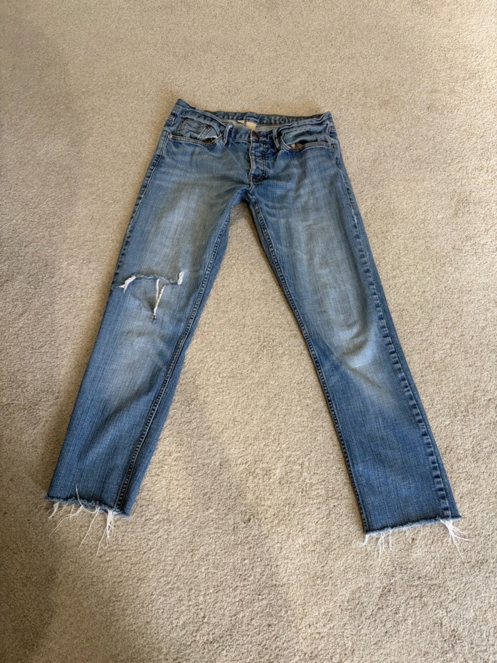 Burberry Women’s 32x32 Distressed Straight-Leg Jeans, Leave or Make Into Shorts
